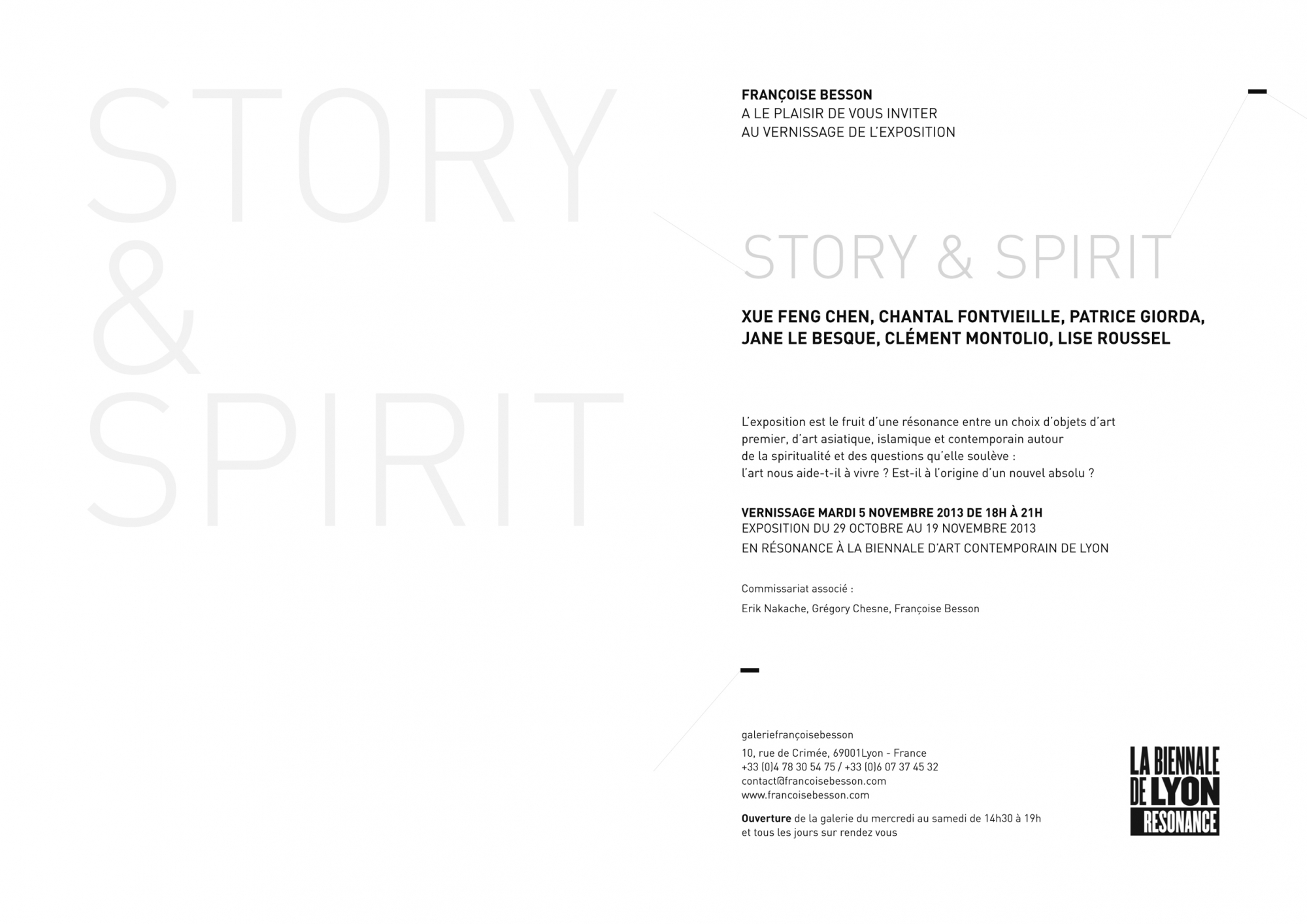 Carton de l'exposition Story & Spirit